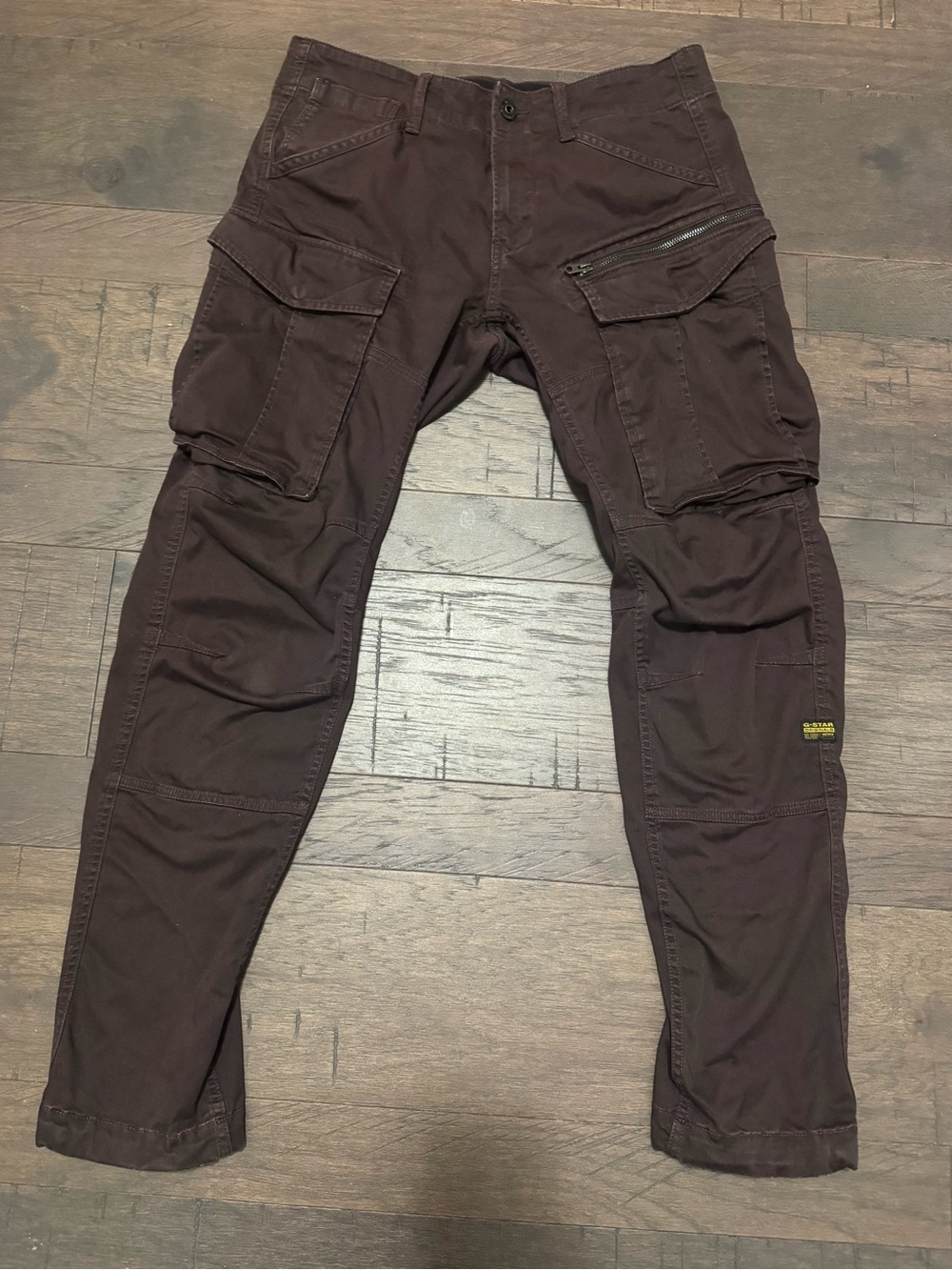 G-Star Men's Rovic Tapered Cargo Pants Brown 31/32 Zipper